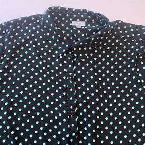 Avenue Women's Plus Size 22/24 Polka Dot Button-Up‎ Shirt Multicolor